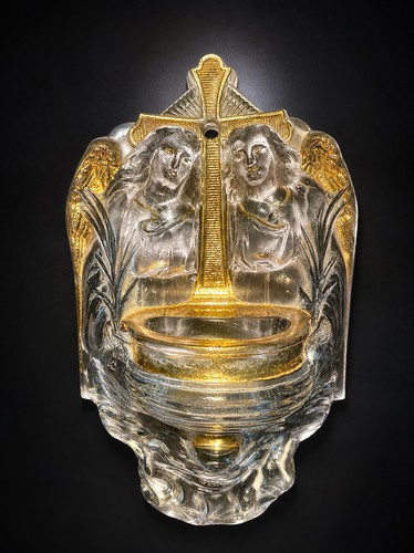 Ancien benitier mural - ancien, verre