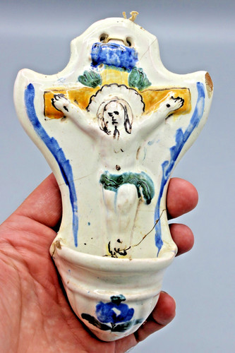 Beau benitier ancien faience - ancien,