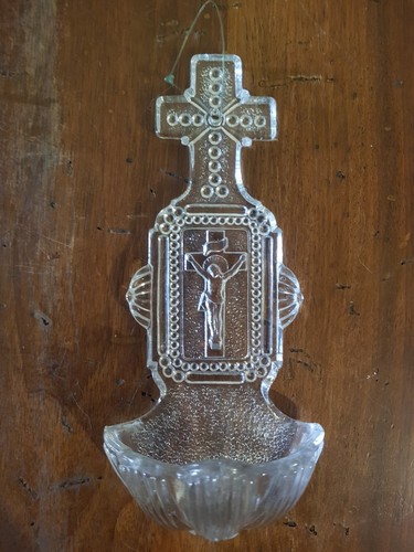 Ancien bénitier verre - ancien, en