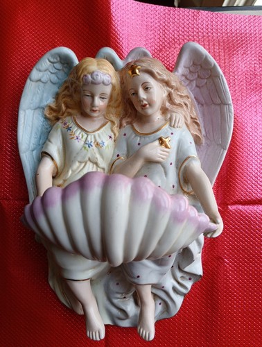 Bénitier ancien anges - bénitier, 2