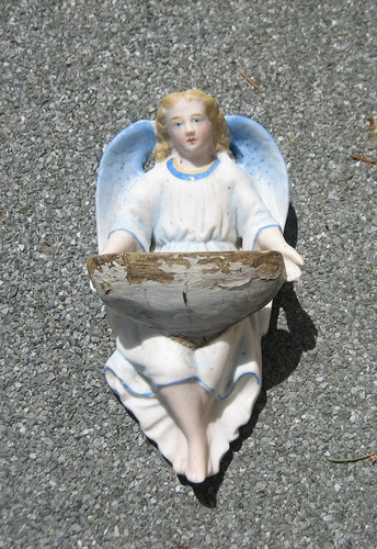 Ancien bénitier ange - ange, en